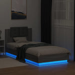 ZNTS Bed Frame with LED without Mattress Grey Sonoma 90x200 cm 3210036