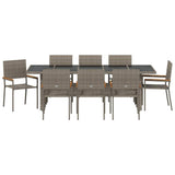 Garden Dining Set 9 pcs Grey Poly Rattan 3365415