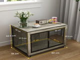 Dog Crate Furniture with Wheels, Double Doors, for Medium Dogs, Grey T3398P349646