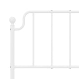 Metal Bed Frame without Mattress with Headboard White 140x190cm 373936