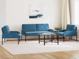 Sofa Sets with Cushion 3 pcs Blue 115 x 56 x 80 cm Plywood 3406216