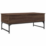 Coffee Table Brown Oak 100x50x40 cm Engineered Wood and Metal 845380