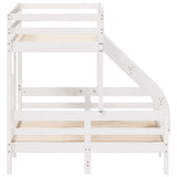 ZNTS Bunk Bed without Mattress 90x200/140x200 cm White Solid Wood 3207174