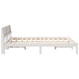 Bed Frame with Headboard White 150 x 200 cm Solid Pine Wood 872816