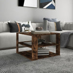 ZNTS Coffee Table Smoked Oak 60x60x40 cm Engineered Wood 826626