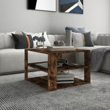 ZNTS Coffee Table Smoked Oak 60x60x40 cm Engineered Wood 826626