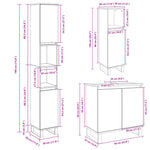 ZNTS 3 Piece Bathroom Furniture Set Sonoma Oak Engineered Wood 3307675