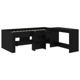 Kids'High Bed Frame with Desk Black Oak 80 x 200 cm 3423439