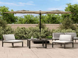 Double-Head Garden Parasol Taupe 316x145 cm 362964
