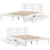 Bed Frame with Drawers without Mattress White 140x190 cm 3302003
