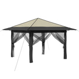 Gazebo with 4 Sidewalls 3.3 x 3.3 m Cream and Anthracite 42036815