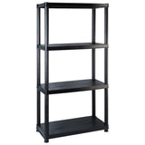 Storage Shelf 4-Tier Black 122x30.5x130 cm Plastic 3059851