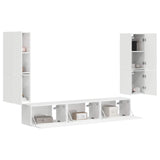 TV Cabinet Set 4 pcs High Gloss White Engineered Wood 3409046