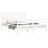 Bed Frame without Mattress White 160x200 cm Solid Wood 3195037