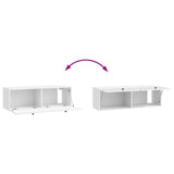 Wall-Mounted TV Cabinet High Gloss White 98 x 31 x 30 cm 898049
