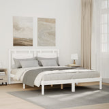 Extra Long Bed Frame without Mattress White 140x220 cm Solid Wood 3309202