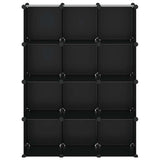 Storage Cube Organiser with 12 Cubes Black PP 340546
