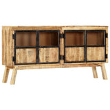 Sideboard Brown and Black 160x30x80 cm Solid Rough Mango Wood 247994