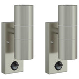Outdoor Wall Lights 2 pcs Silver 7 x 10 x 22 cm Stainless steel 4005994