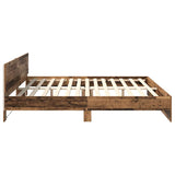 Bed Frame with Headboard Old Wood 200 x 200 cm Engineered Wood 3403601