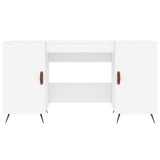 Desk White 140x50x75 cm Engineered Wood 829516