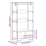 Wardrobe Grey Sonoma 90x50x180 cm Engineered Wood 848672
