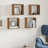 Wall Cube Shelves 4 pcs Artisan Oak 30x15x30 cm Engineered Wood 856580
