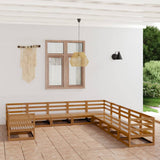 11 Piece Garden Lounge Set Solid Pinewood 3076017