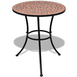 ZNTS 3 Piece Bistro Set Ceramic Tile Terracotta 271770