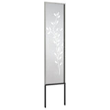 Garden Privacy Screen Floral Silver 32 x 140 cm Stainless steel 876256