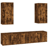 5 Piece TV Cabinet Set Smoked Oak Engineered Wood 3188683