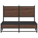 Metal Bed Frame without Mattress Brown Oak 120x200 cm 4007938