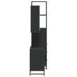 ZNTS 3 Piece Bathroom Furniture Set Black Engineered Wood 3301145