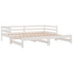 ZNTS Daybed with Trundle without Mattress White 90x200 cm Solid Wood 840142