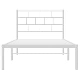 Metal Bed Frame without Mattress with Headboard White 90x200cm 355701