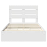 Storage Bed with Headboard White 120 x 190 cm Engineered Wood 3411913