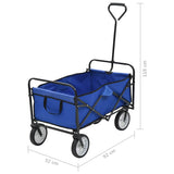 Folding Hand Trolley Steel Blue 143779