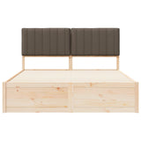 Bed Frame with Upholstered Headboard Taupe 160 x 200 cm 3398222