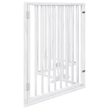 Dog Gate with Door Foldable 4 Panels White 320 cm Poplar Wood 352187