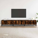 TV Cabinet Smoked Oak 240x35x41 cm Engineered Wood 3300797
