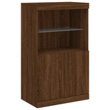 Sideboard with LED Lights Brown Oak 60.5x37x100 cm 836671