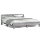 Bed Frame Grey Sonoma Engineered wood, Plywood 160x200 cm 3207537