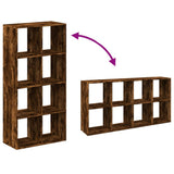Room Divider Bookcase Smoked Oak 69.5x29x137.5 cm Engineered Wood 858025
