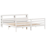 Bed Frame with Headboard without Mattress White 200x200 cm 3305952