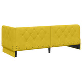 Corner Bed Frame with Headboard Yellow 80 x 200 cm Velvet 42016519