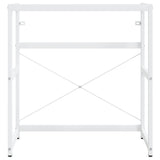 Bathroom Washbasin Frame with Built-in Basin White Iron 3101387