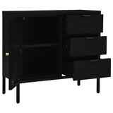 Sideboard Black Steel Medium Sideboard Rectangular Modern 336073