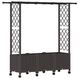 Raised Bed with Trellis and Roof Brown 162.5 x 40 x 142 cm PP 3423116