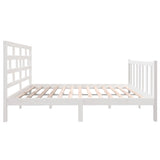 3101329 Bed Frame without Mattress White Solid Wood 140x190 cm
