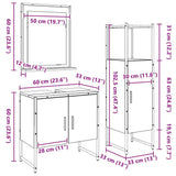 Bathroom Furniture Set with Shelf 3 pcs Brown Engineered wood 3334358